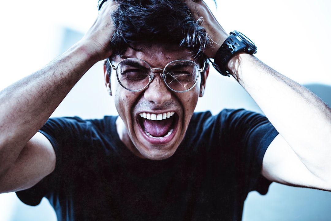 Frustrated social media content creator